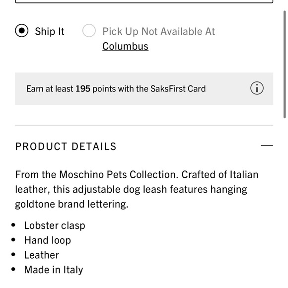 Moschino LOGO-CHARM LEATHER PET LEASH IN BLACK - Picture 6 of 6